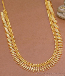 One Gram Gold Big Mullai Haram Gold Polish Design For Women HR3142