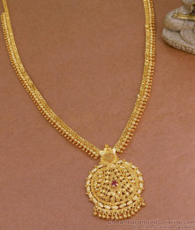 Trendy Golden Beads Long Haram Ruby Stone 1 Gram Gold Jewellery HR3155