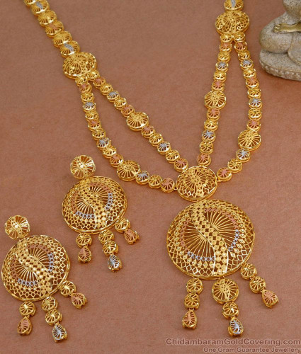 Jewellery Bridal Gold Covering Model Premium Dubai Gold Long Haram