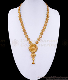 Latest 1 Gram Gold Bridal Haram Floral Pendant Design Online HR3203