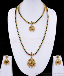 Premium Impon Pachaloha Haram Necklace Wedding Jewellery Set HR3205