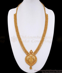 Long 1 Gram Gold Haram Peacock Design For Women Marriage HR3212 Long 1 Gram Gold Haram Peacock Design For Women Marriage HR3212