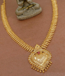 Premium Gold Imitation Heart Shaped Pendant Mullai Haram HR3222