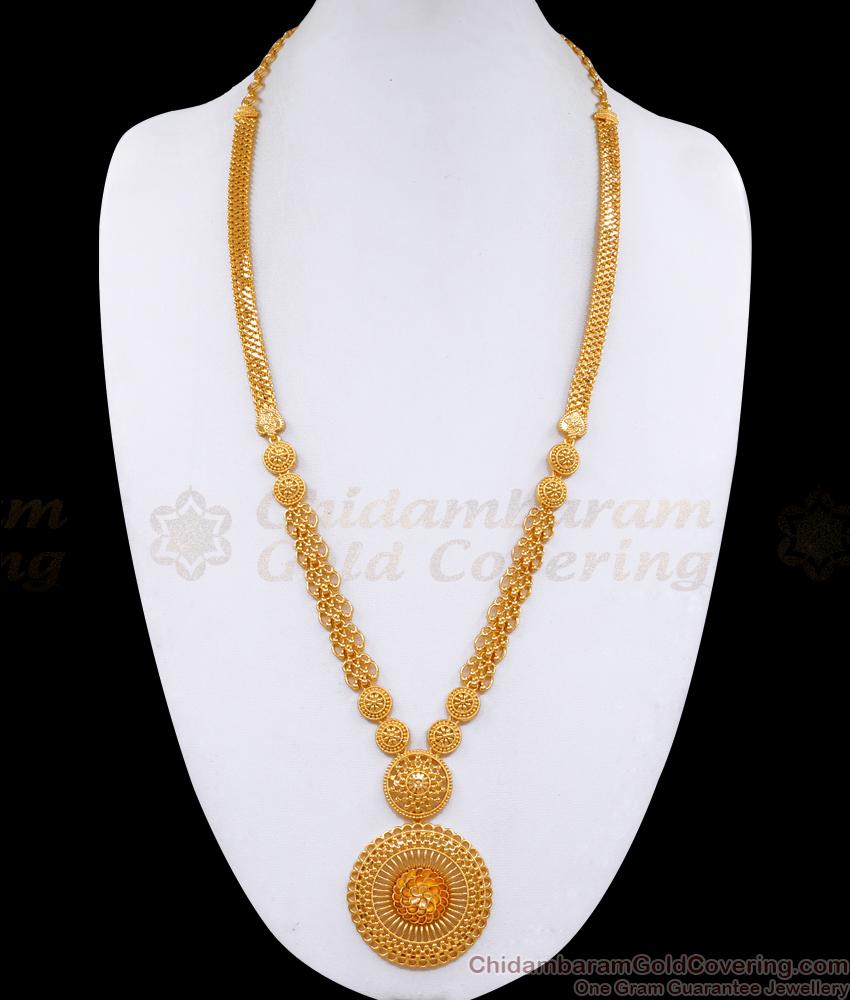 Long Dubai Model Gold Haaram Plain Floral Designs Online HR3223 Long Dubai Model Gold Haaram Plain Floral Designs Online HR3223