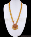 Traditional Gold Plated Ruby Stone Rani Haaram Earring Set HR3225 Traditional Gold Plated Ruby Stone Rani Haaram Earring Set HR3225