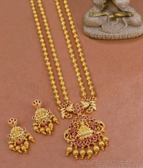 Buy 2 Line Beads Gold Rani Haram Lakshmi Pendant Design HR3226 Buy 2 Line Beads Gold Rani Haram Lakshmi Pendant Design HR3226