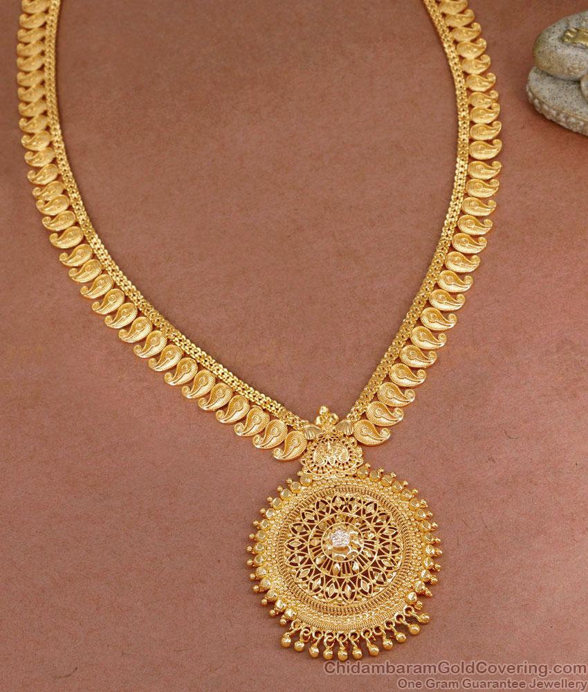 Latest Wedding Gold Imitation Mango Haram Semi Bridal Set HR3260 Latest Wedding Gold Imitation Mango Haram Semi Bridal Set HR3260