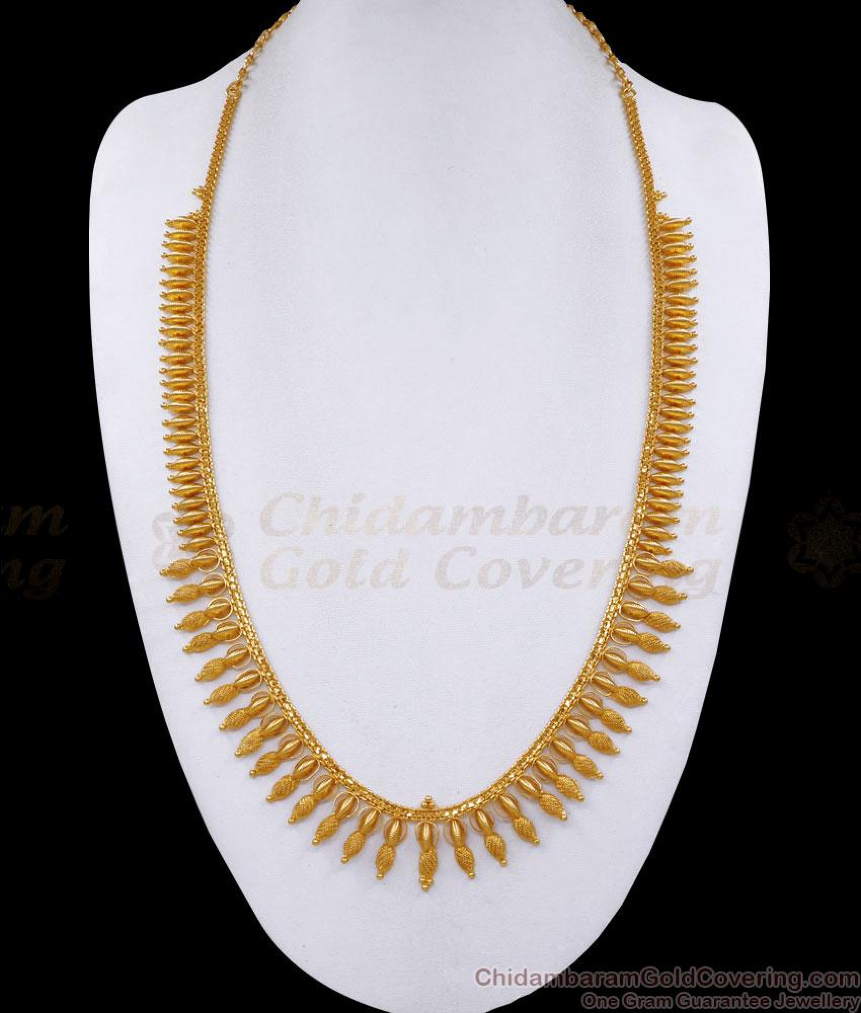 Buy Net Pattern Mullai Arumbu Gold Designer Haram HR3274