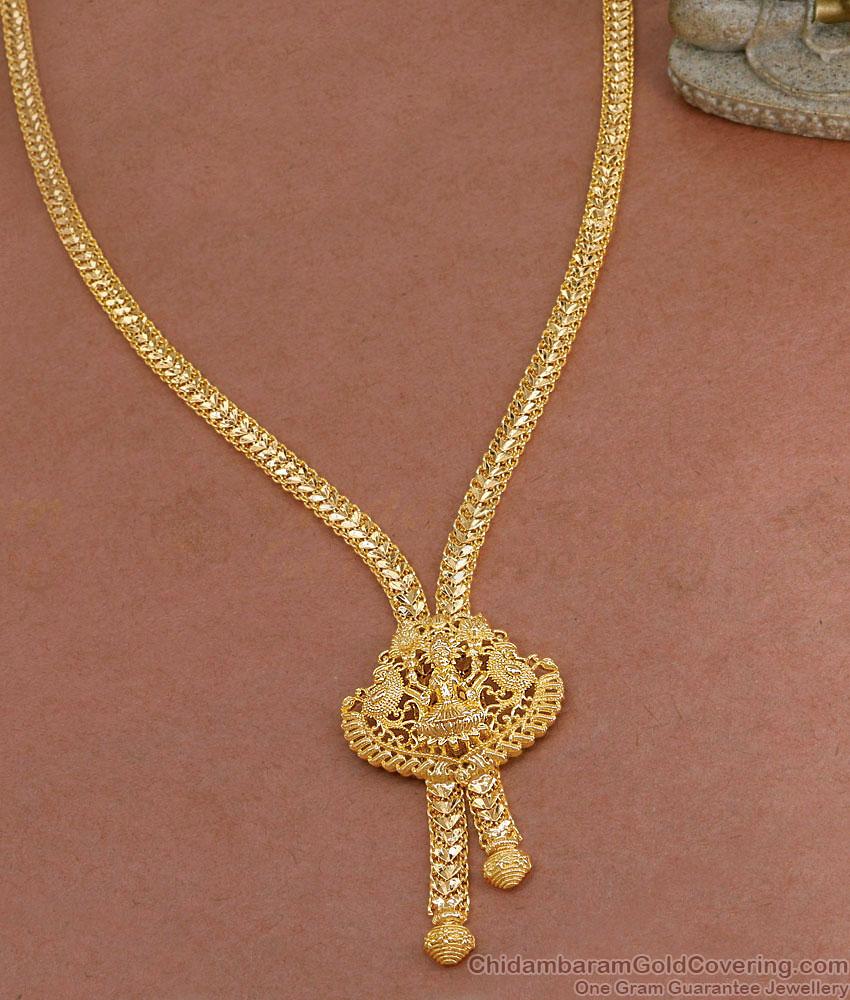 Elegant Heart Chain Lakshmi Gold Plated Haram Design HR3276 Elegant Heart Chain Lakshmi Gold Plated Haram Design HR3276