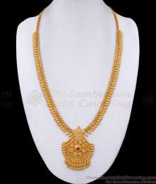 New Model Single Ruby Stone Kerala Haram For Wedding HR3277 New Model Single Ruby Stone Kerala Haram For Wedding HR3277