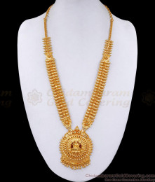 Lakshmi Pendant Long Gold Plated Haram Mango Design For Wedding HR3299 Lakshmi Pendant Long Gold Plated Haram Mango Design For Wedding HR3299