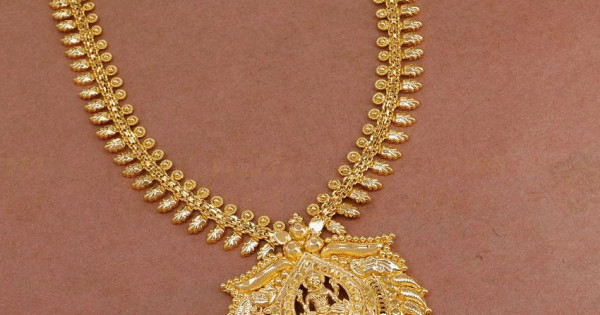 Real Gold Design Lakshmi Motiff Mullaipoo Haram Light Weight Collection ...