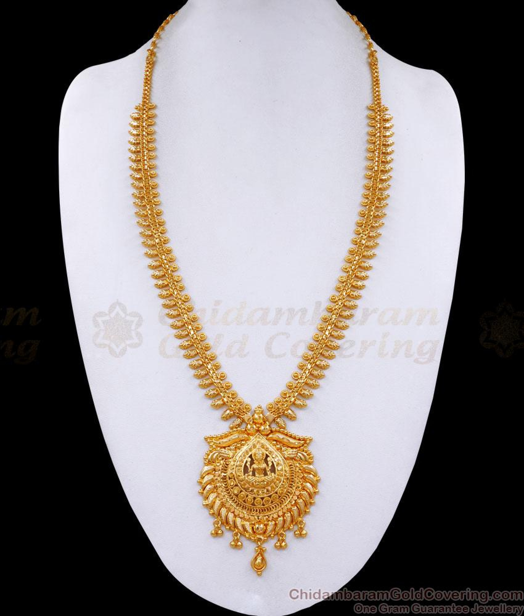 Real Gold Design Lakshmi Motiff Mullaipoo Haram Light Weight Collection ...