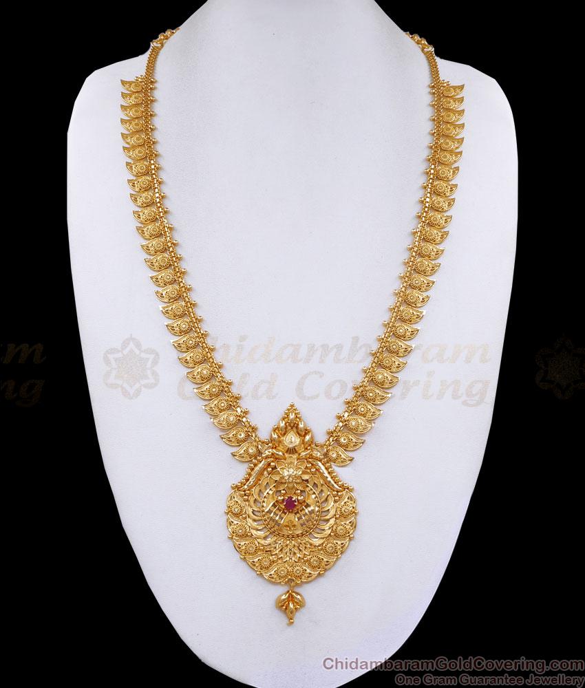 Kerala Wedding Gold Mango Haram Designer Collection Online HR3307 Kerala Wedding Gold Mango Haram Designer Collection Online HR3307