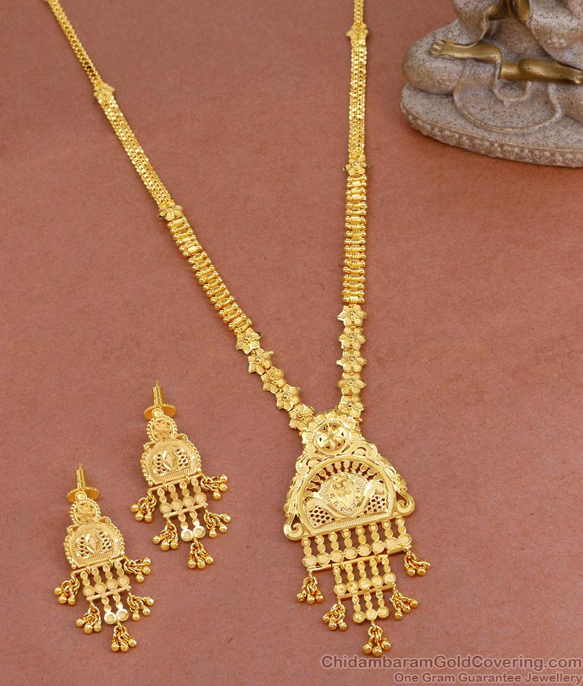 Bridal Two Gram Gold Haram Earring Set Arabic Jewelry HR3310 Bridal Two Gram Gold Haram Earring Set Arabic Jewelry HR3310