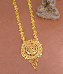 Pure Gold Tone Long Haram Designs Floral Pattern For Marriage HR3328