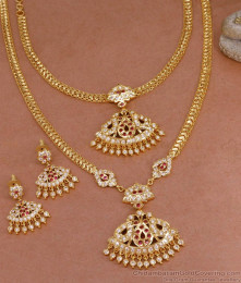 Buy Impon Long Haram Necklace Set Peacock  Heart Chain Design HR3331