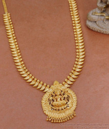 Pure 1 Gram Gold Lakshmi Haram Leaf Design For Marriage HR3332