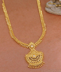 Kerala Mullai Mottu Gold Plated Haram White Stone Design HR3333 Kerala Mullai Mottu Gold Plated Haram White Stone Design HR3333