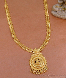 One Gram Gold Long Lakshmi Haram Mango Design Online HR3338