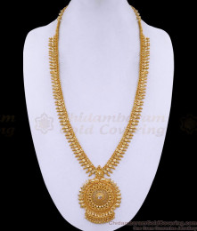 Single White Stone 1 Gram Gold Haram Leaf Design For Marriage HR3353