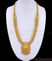 Grand Bridal Micro Gold Plated Haram Leaf Design Online HR3354