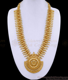 Traditional Lakshmi Motif 1 Gram Gold Haram Mullaipoo Design HR3356