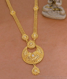 Buy Latest Long Gold Haram Arabic Design With White Stone HR3358