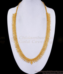 Traditional Big Mullaipoo 1 Gram Gold Long Haram Designs Online HR3363