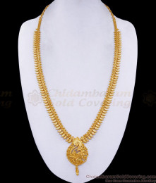 South Indian One Gram Gold Mullai Haram Peacock Design HR3365