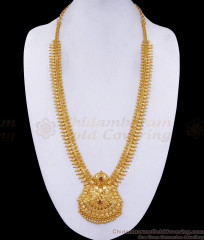 Buy Gold Plated Long Haram Mullai Arumbu Design With Ruby Stone HR3367