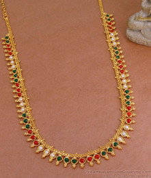 New Arrival Kerala Pattern Gold Imitation Haram Pearl And Coral Jewelry HR3377
