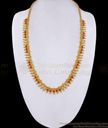 Buy Red Coral Stone Micro Gold Plated Haram Design Pearl Jewelry HR3378