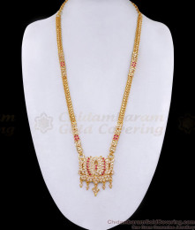 Original Impon Lotus Design Gold Plated Long Haram Design Online HR3382