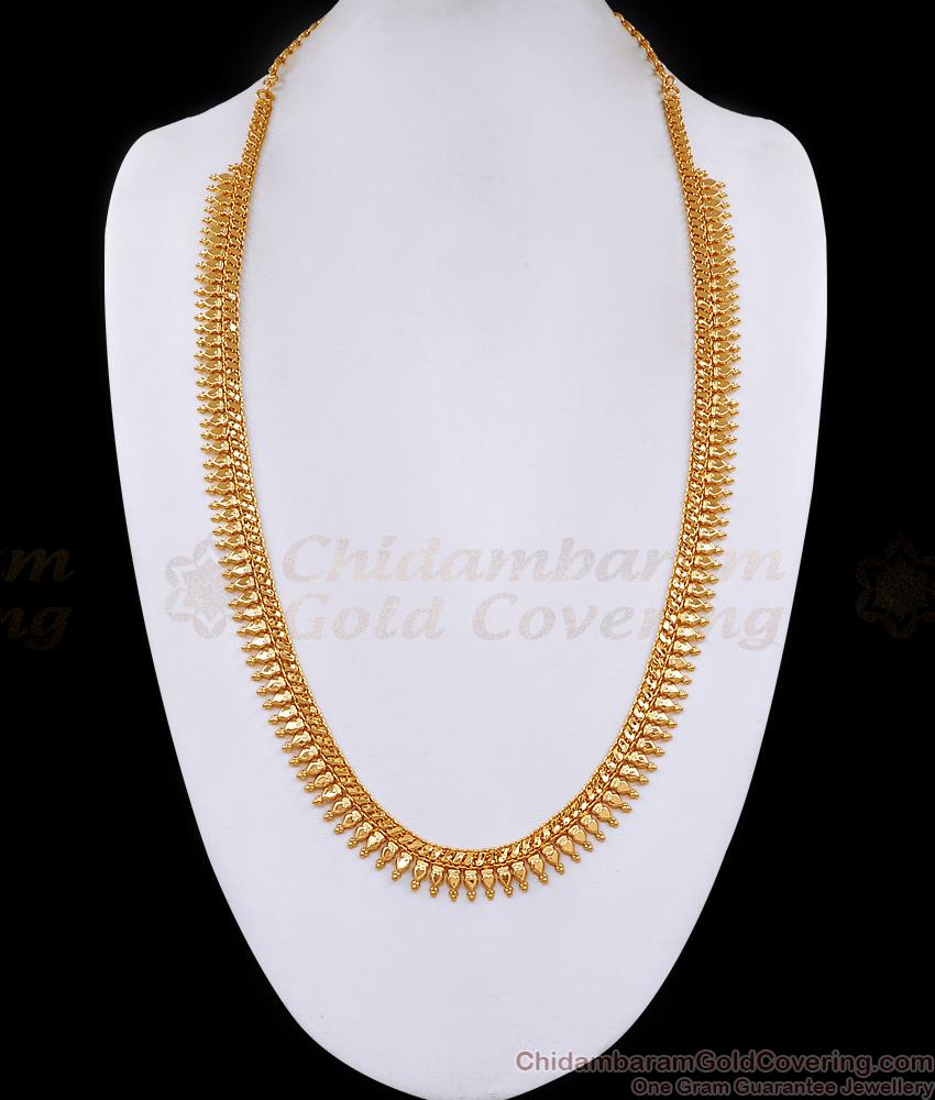 Classic Plain One Gram Gold Mullai Poo Haram Bridal Jewelry HR3386 Classic Plain One Gram Gold Mullai Poo Haram Bridal Jewelry HR3386