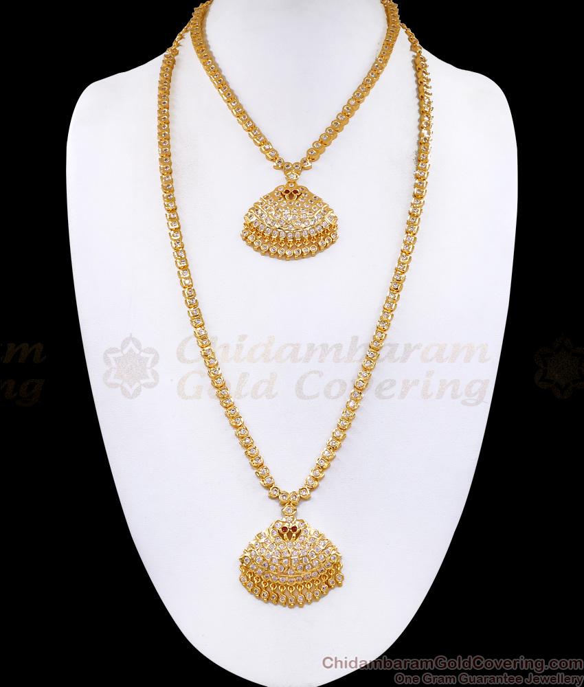 Original Impon Panchaloha Peacock Haram Necklace Combo Jewelry Set For Marriage HR3391