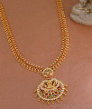 Ad Stone Lakshmi Design Micro Gold Plated Haram Design For Wedding HR3393 Ad Stone Lakshmi Design Micro Gold Plated Haram Design For Wedding HR3393