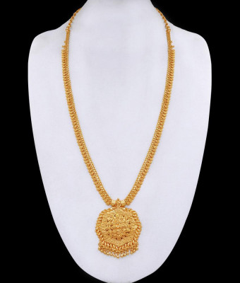 Trendy One Gram Gold Long Haram Mullaipoo Kerala Bridal Jewelry HR3398