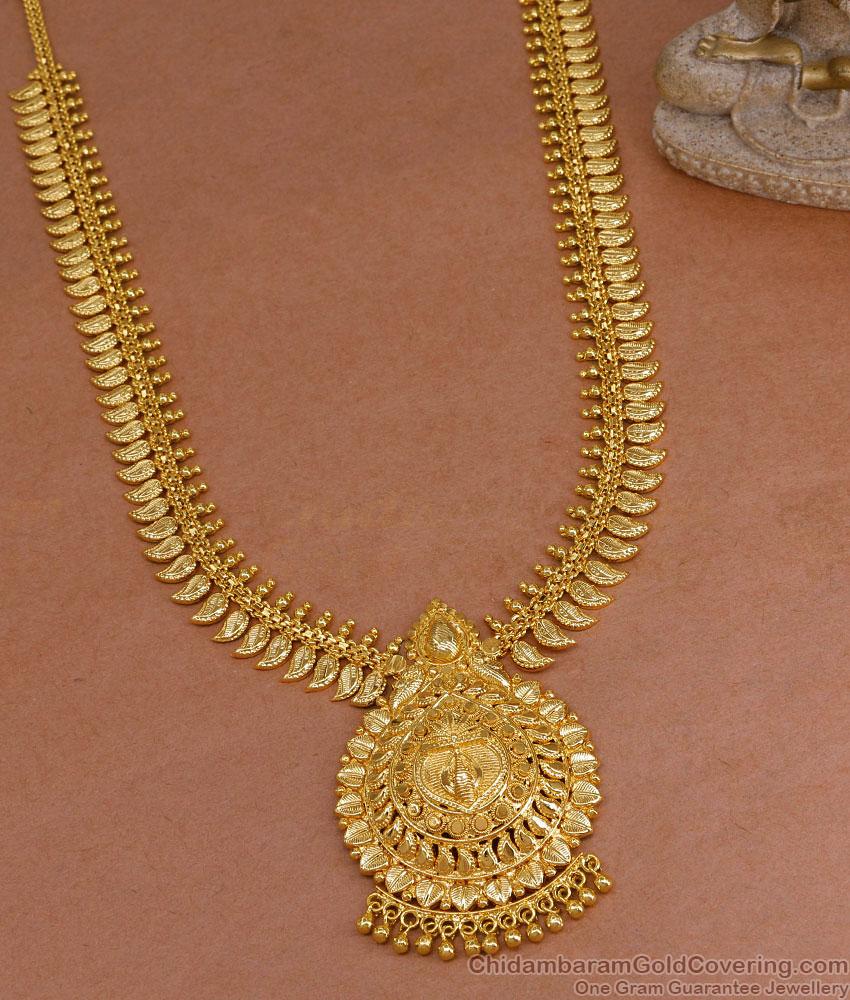 Plain Leaf Design Micro Gold Plated Haram Design For Wedding HR3399 Plain Leaf Design Micro Gold Plated Haram Design For Wedding HR3399
