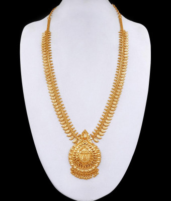 Plain Leaf Design Micro Gold Plated Haram Design For Wedding HR3399