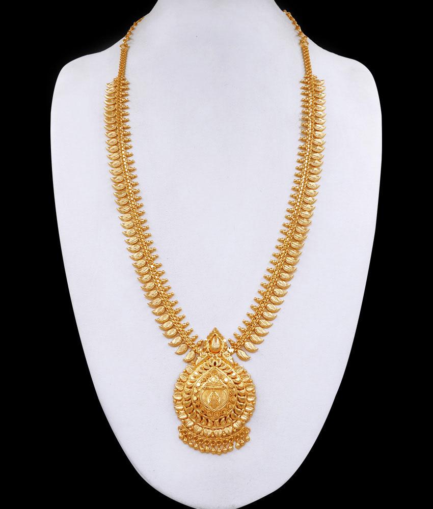 Plain Leaf Design Micro Gold Plated Haram Design For Wedding HR3399 Plain Leaf Design Micro Gold Plated Haram Design For Wedding HR3399