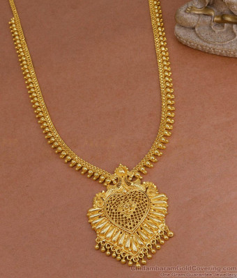 Attractive Kerala Pattern Gold Imitation Haram Mullai Mottu Design HR3400