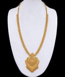 Attractive Kerala Pattern Gold Imitation Haram Mullai Mottu Design HR3400