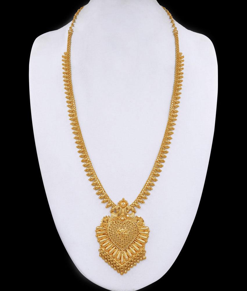 Attractive Kerala Pattern Gold Imitation Haram Mullai Mottu Design HR3400 Attractive Kerala Pattern Gold Imitation Haram Mullai Mottu Design HR3400
