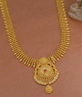 Grand Bridal Look Gold Imitation Haram Ruby Stone Design For Women HR3402