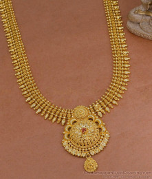 Grand Bridal Look Gold Imitation Haram Ruby Stone Design For Women HR3402