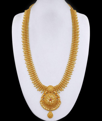 Grand Bridal Look Gold Imitation Haram Ruby Stone Design For Women HR3402