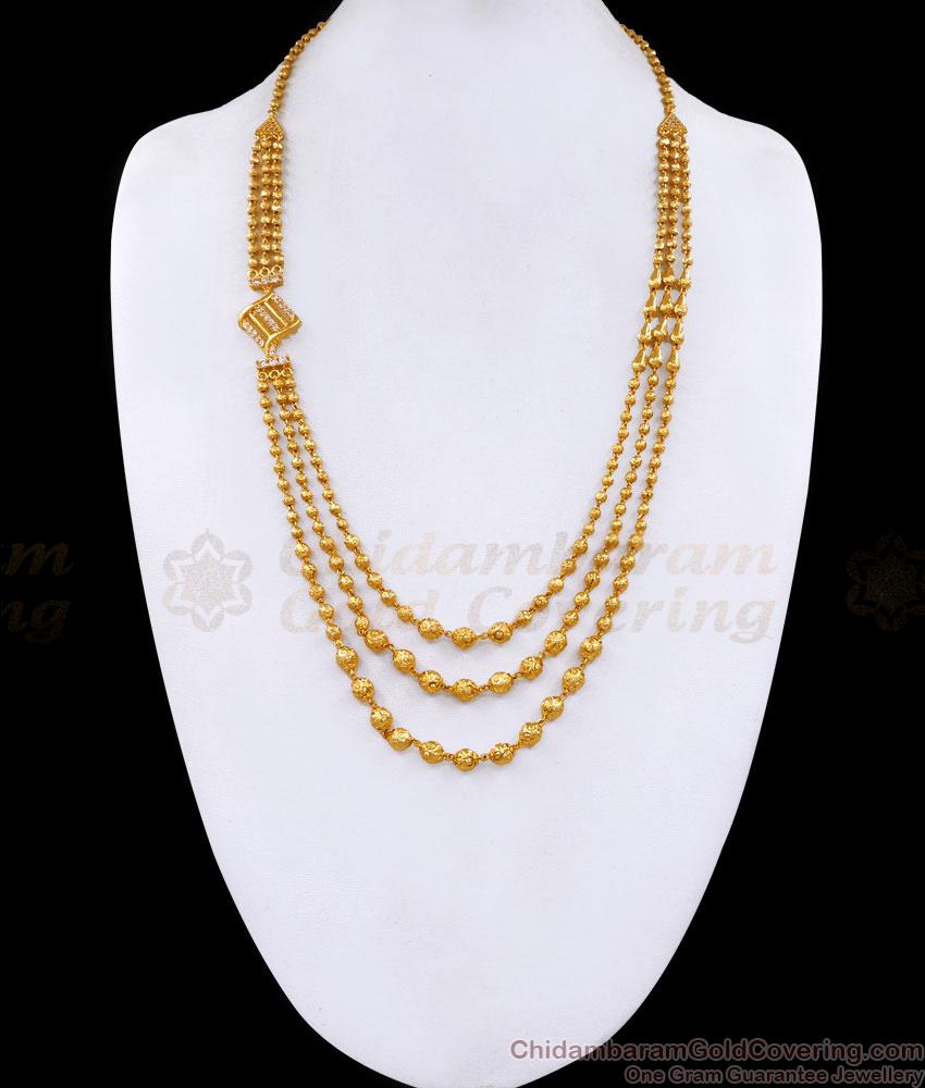 New Arrival Golden Beads 3 Layer Secondary Haram 1 Gram Gold Jewelry HR3404 New Arrival Golden Beads 3 Layer Secondary Haram 1 Gram Gold Jewelry HR3404