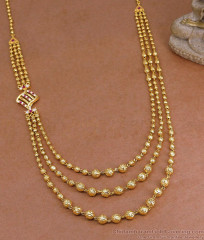 Buy Three Line Milagu Mani Gold Haram Design For Women HR3406