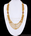 Bridal One Gram Gold Multi Line Haram Design With Price Online HR3407 Bridal One Gram Gold Multi Line Haram Design With Price Online HR3407